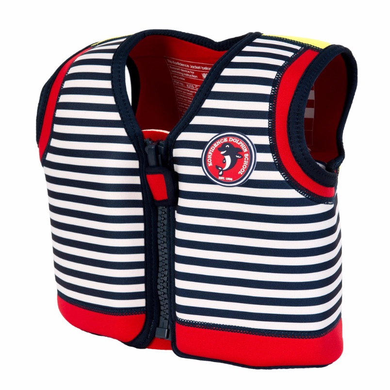 Swim Jacket – The Original Buoyancy Swim Vest – Navy stripe hamptons – Mud  'n Lace